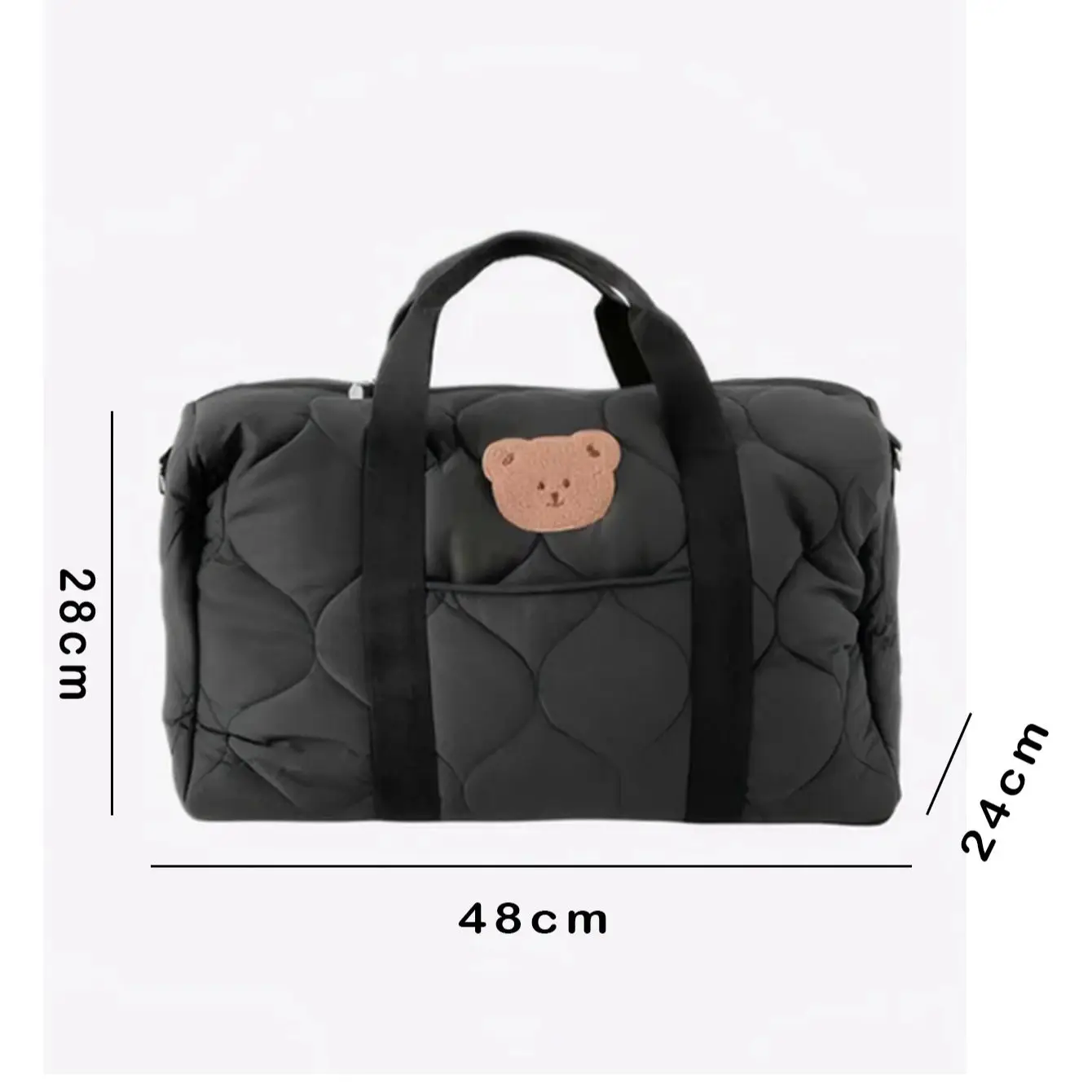 Sac de maman noir grande capacité sac à couches fourretout voyage style minimaliste design moderne facile tran