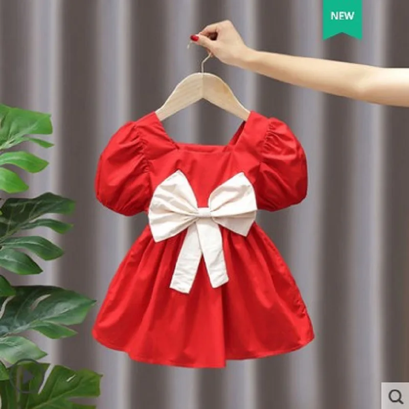 Robe princesse manches bouffantes nœud blanc occasion spéciale filles