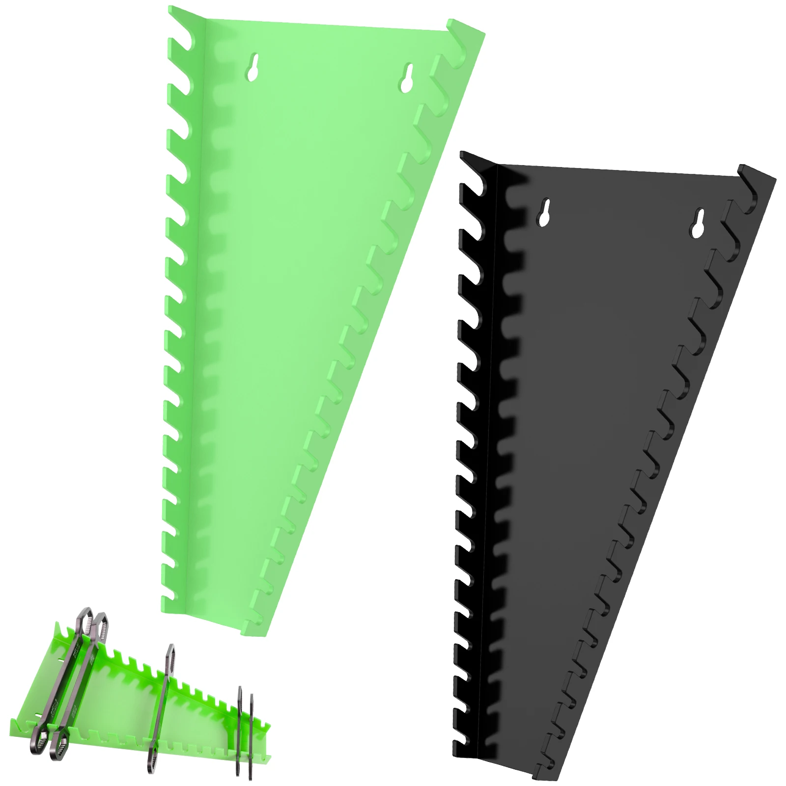 Support de rangement mural pour clés outils et accessoires Vert et Noir Organisateur modulaire en plastique du
