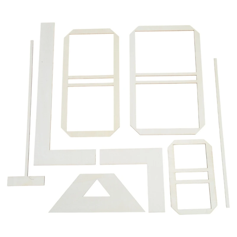 Ensemble gabarits scrapbooking bois outils reliure règles formes L et T