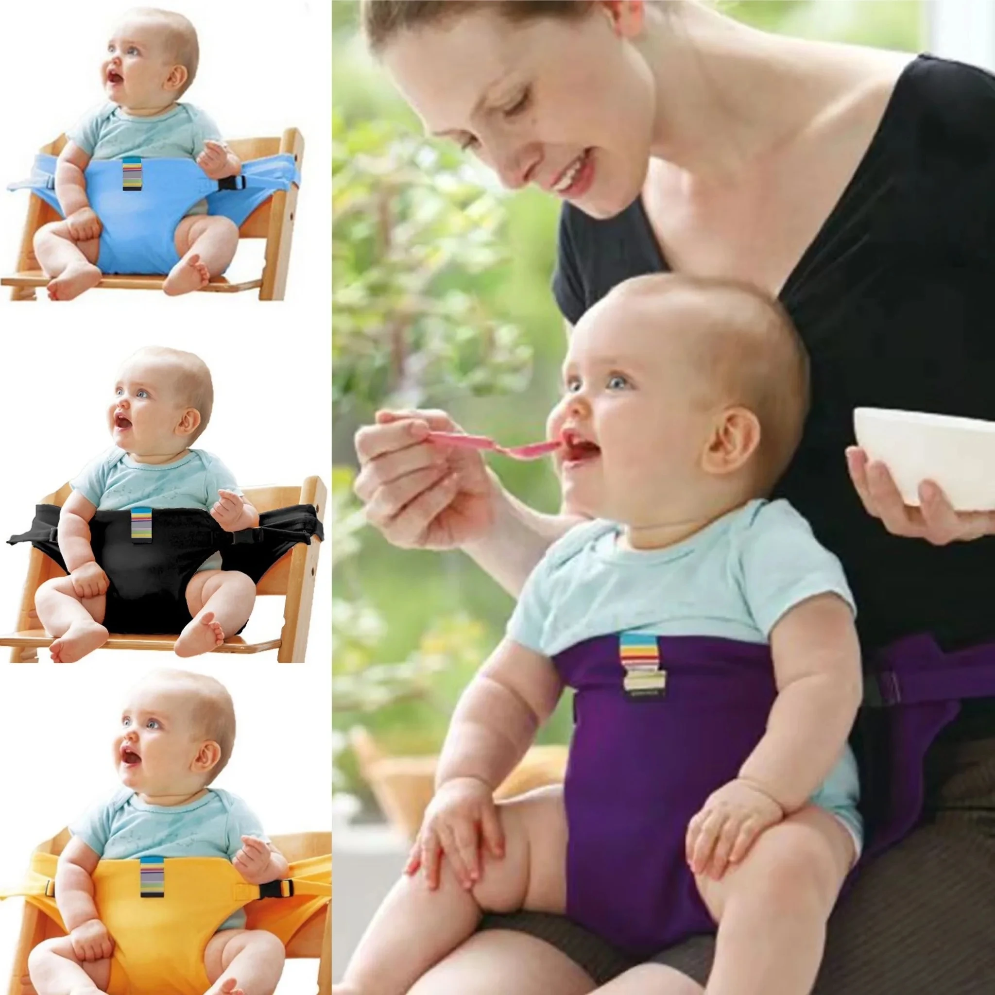 Harnais de maintien pour bébé siège d'appoint portable lavable sécurité confort repas voyage 4 couleurs