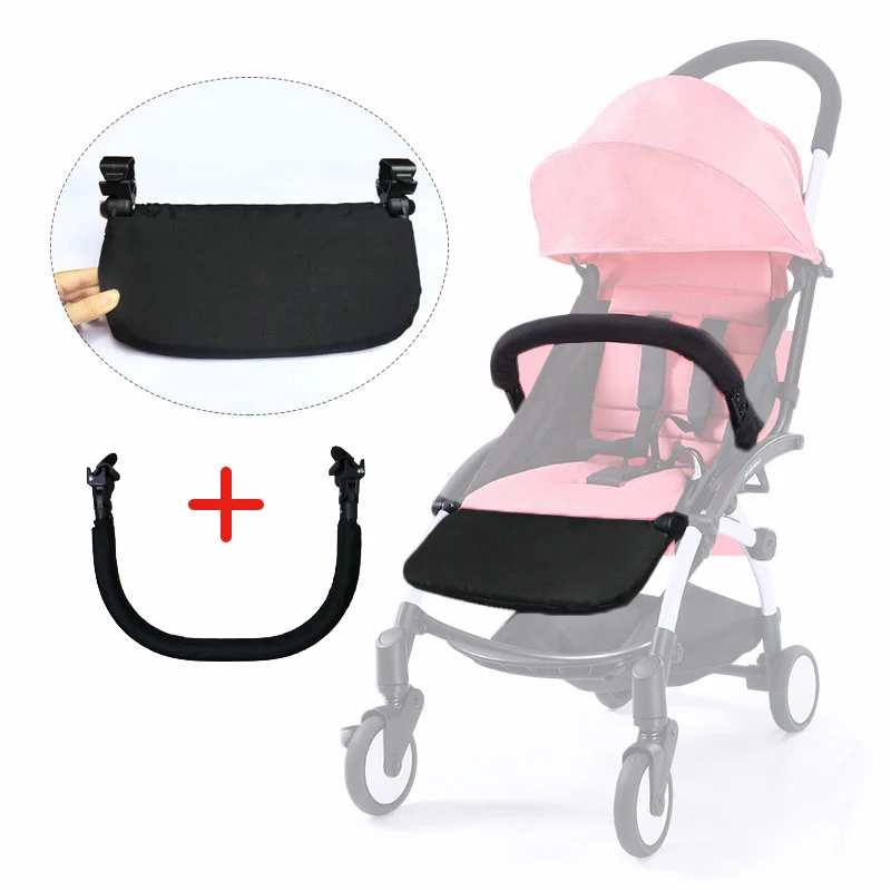 Accessoire poussette plateau support bébé jouets collations tissu noir clips fixation moderne portable