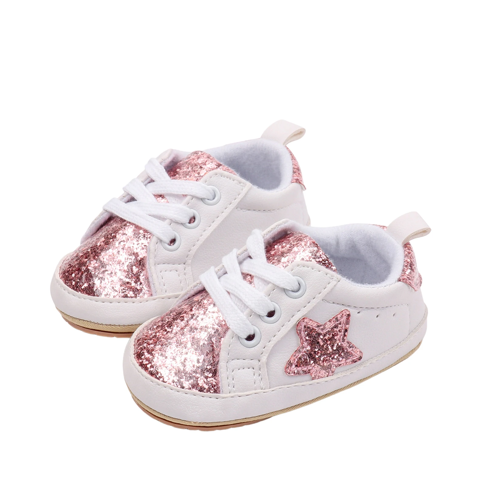 Baskets à paillettes pour bébés filles et garçons chaussures de première marche semelle souple antidérapante i