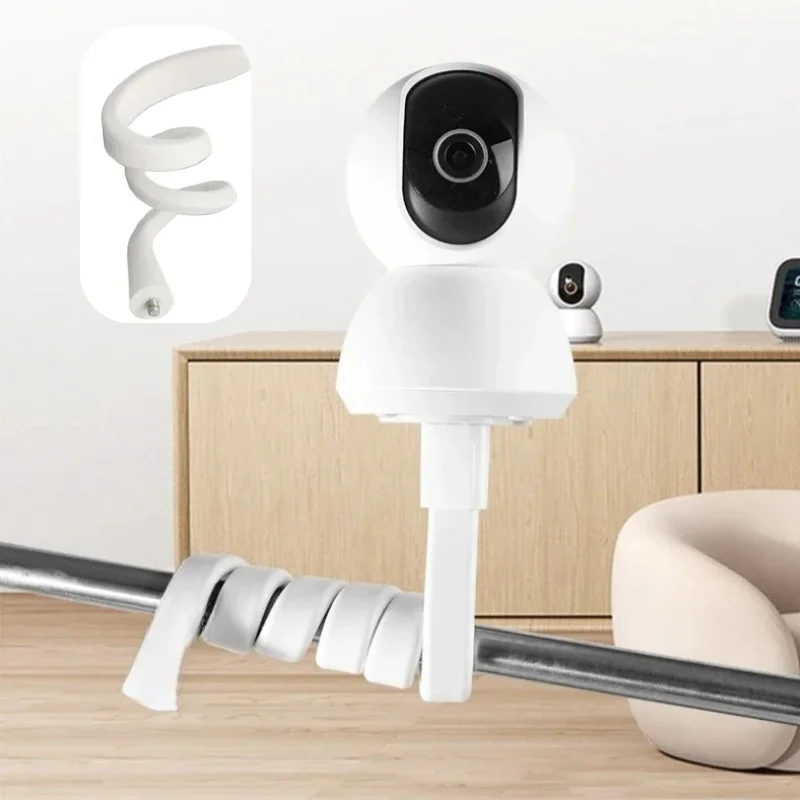 Support caméra bébé en silicone flexible montage spirale réglable sécurité enfant surveillance domicile design