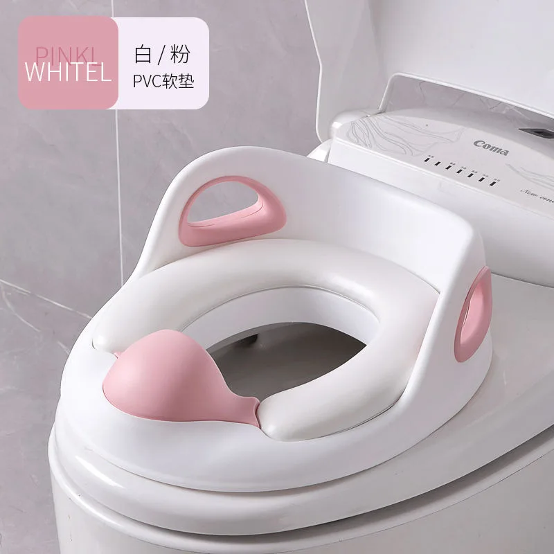 Siège toilette bébé doux antidérapant apprentissage propreté potty training PINKI WHITEL PVC rose blanc