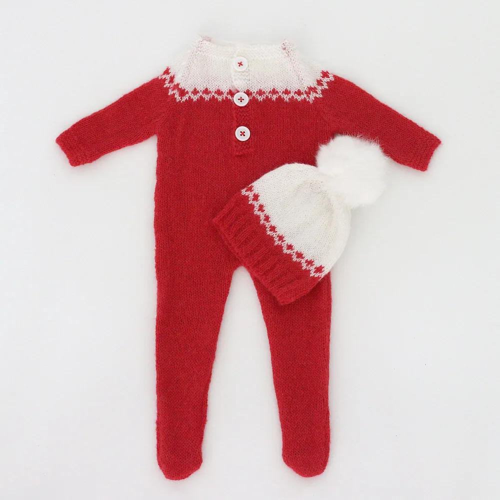 Ensemble photo bébé combinaison et bonnet nouveauné tenue studio vêtement photo bébé accessoire studio Noel na