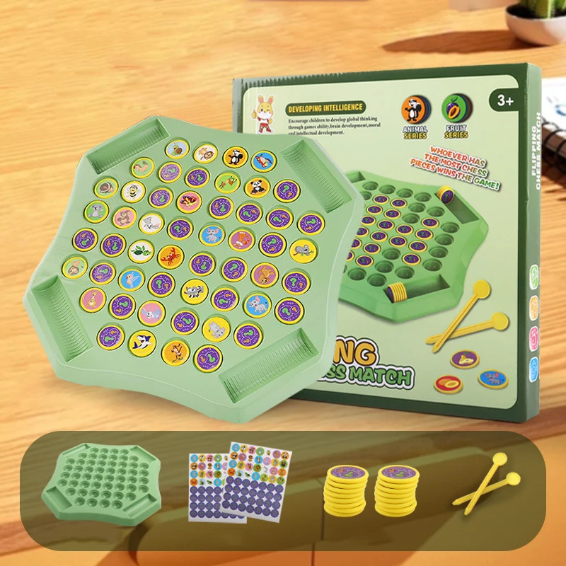Puzzle enfant fruits animaux retournés correspondant échecs multijoueur jeu de société trouver le même jeu de 