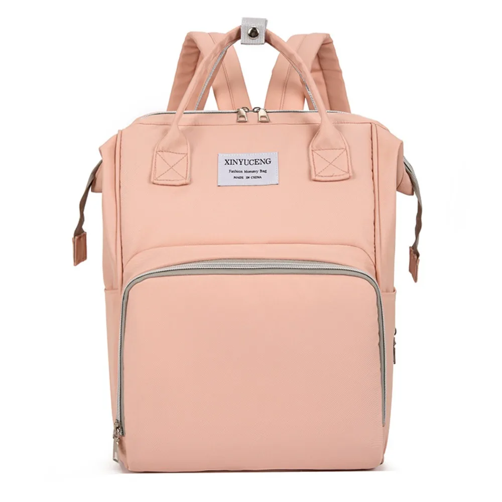 Sac à dos multifonctionnel maman Oxford rose portage bébé école travail compartiments multiples portable résis