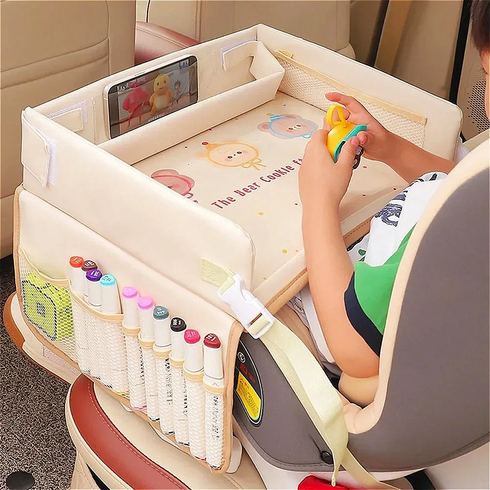 Plateau d'activités pliable pour siège voiture rangement dessin tablette 组织 enfants voyage sécuritaire multifo