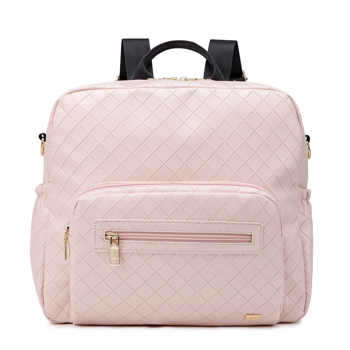Soboba sac à langer waterproof pour bébé multifonctionnel moderne design losange rose pâle sac à dos poussette