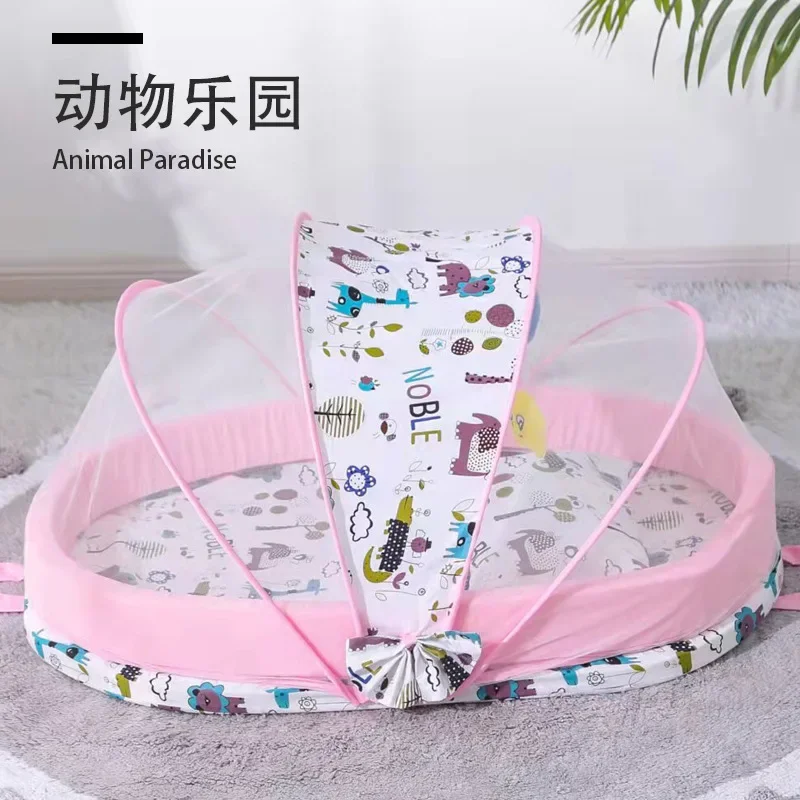 Parc de jeu pour bébé Noble filet de sécurité motifs animaux coussin rembourré portable 024 mois