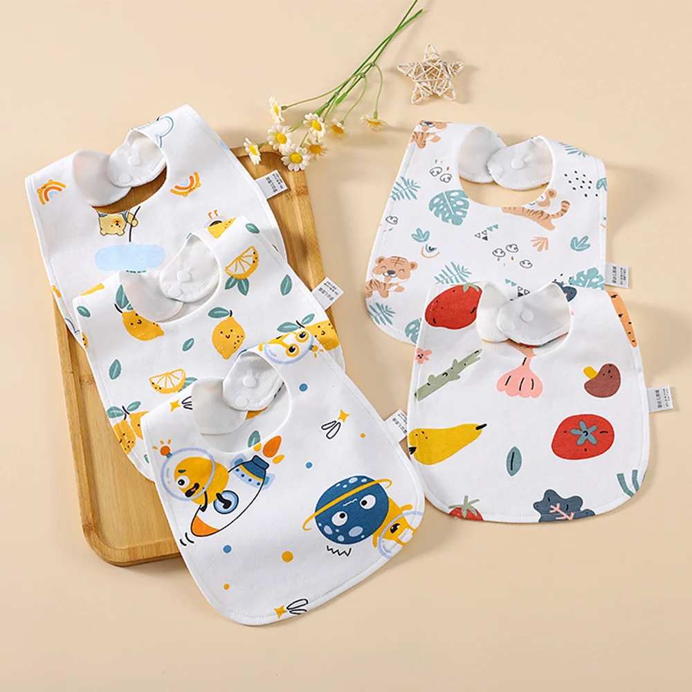5 pièces bavoirs bébé en coton tissu absorbant design animaux unisexe nourrisson 012 mois