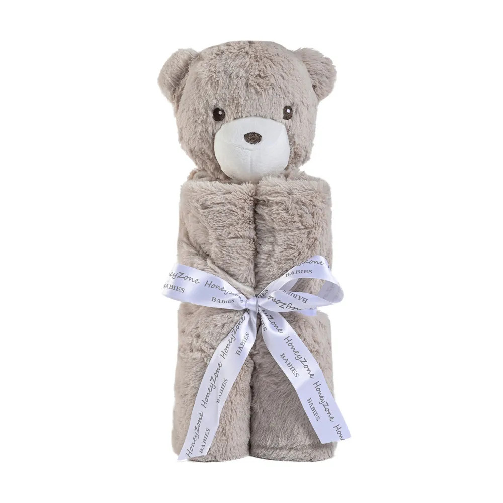Couverture en peluche ours pour bébé douce moelleuse Honey Zone 76x76cm nouveauné garçon fille literie bébé ca