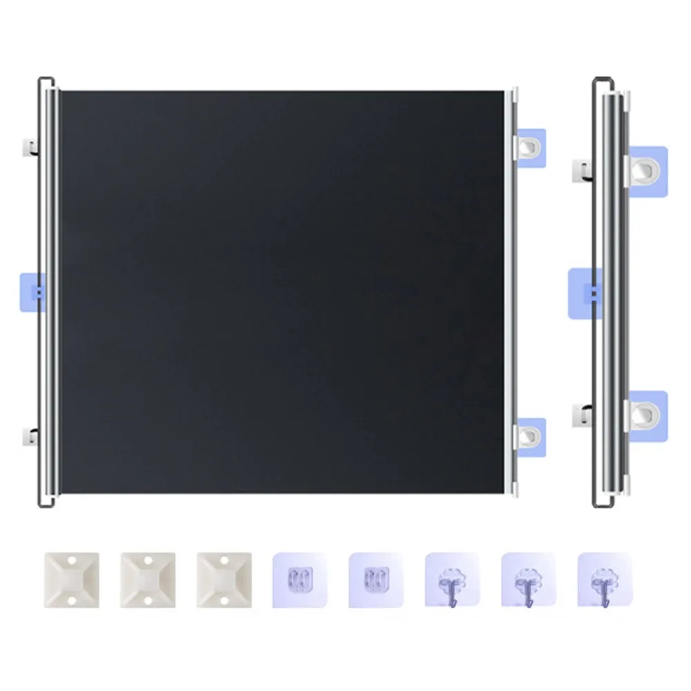 Panneau de séparation rétractable universel noir aluminium polyester 50125cm antiusure pour animaux enfants in