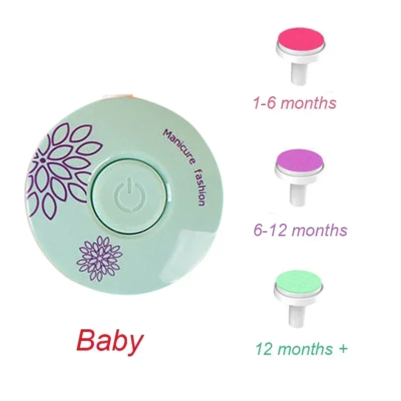 Coupeongles électrique pour bébé outils de soins polisseuse à ongles accessoires bébé 3 têtes interchangeables