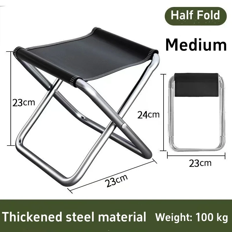 Chaise pliante portable tabouret de camping siège pliable outdoor tissu synthétique acier résistant usage mult