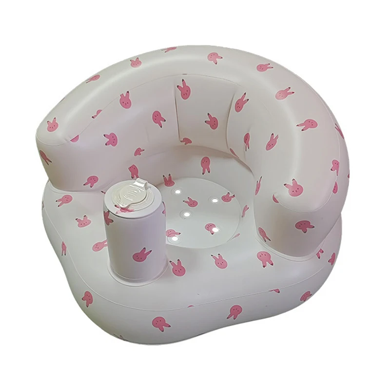 Canapé bébé portable gonflable pliable design lapin rose bain assise