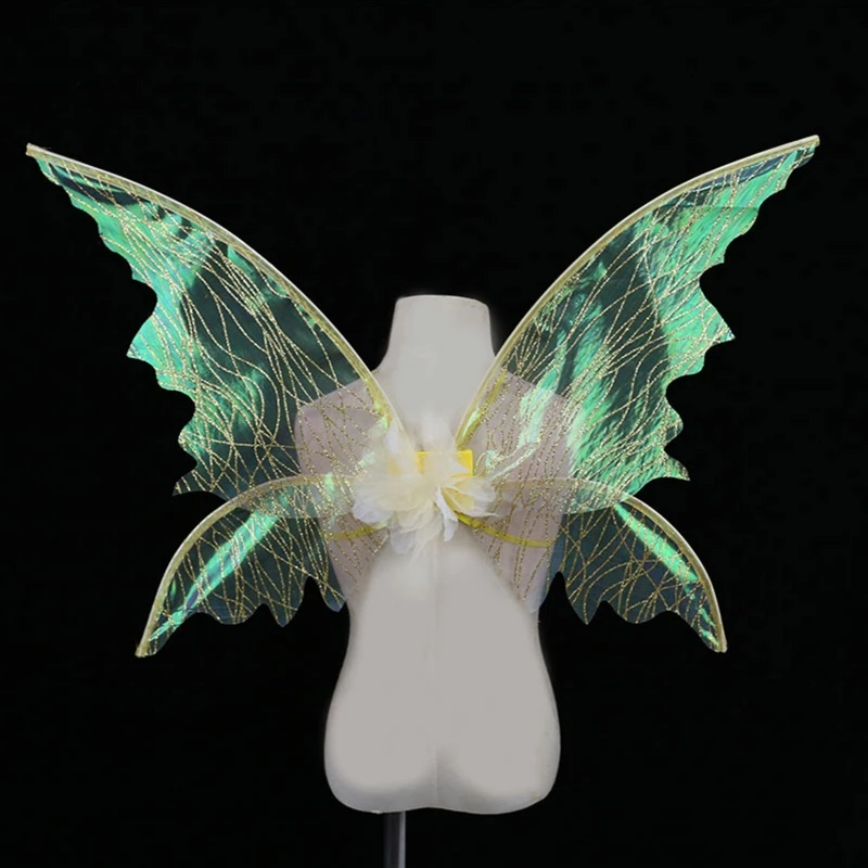 Ailes de fée en tissu transparent doré costume féérique pour enfants et adultes déguisement fête Halloween mar