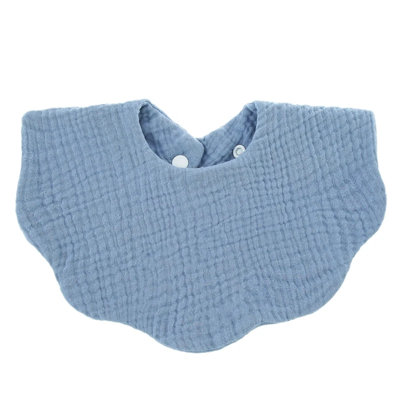 Bavoir en Coton Doux pour Bébé Forme Arrondie Design Minimaliste Protection contre les Tâches Usage Quotidien