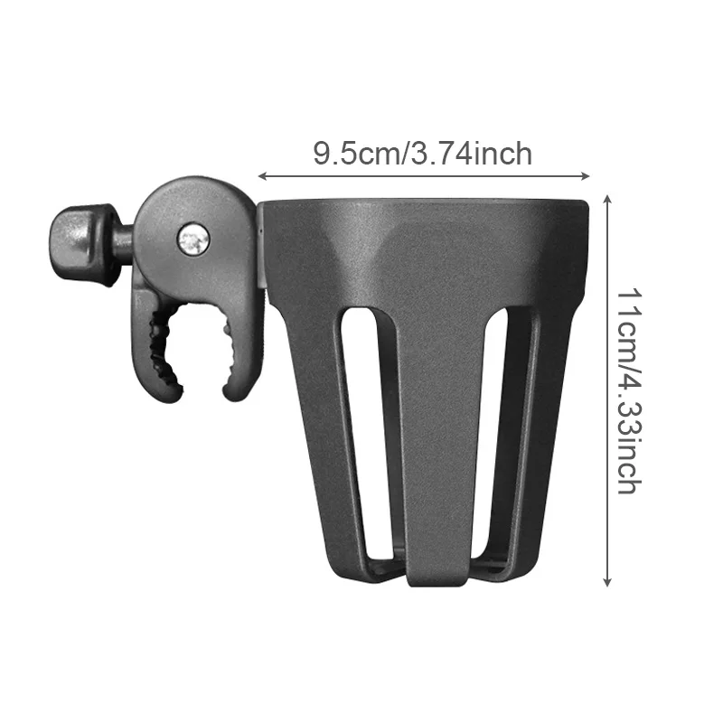 Portegobelet universel pour poussette noir facile à installer support en plastique robuste fixations sécurisée