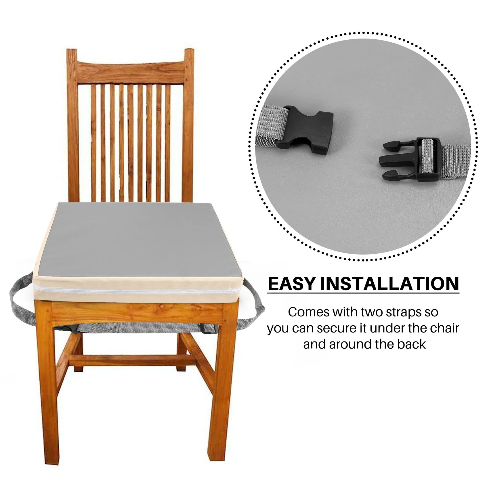 Coussin de chaise bébé confortable en cuir synthétique portable ajustable antiglisse pour table à manger repas