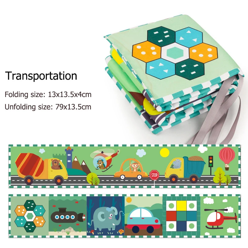 Tapis de jeu pliable en tissu pour bébé éveil sensoriel thème transports jouet éducatif maternelle 79x135 cm f