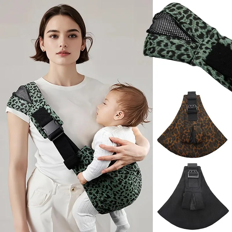 Portebébé à large bandoulière sécurité motif rétro portable coton doux ajustable tissu maille bébé 02 ans