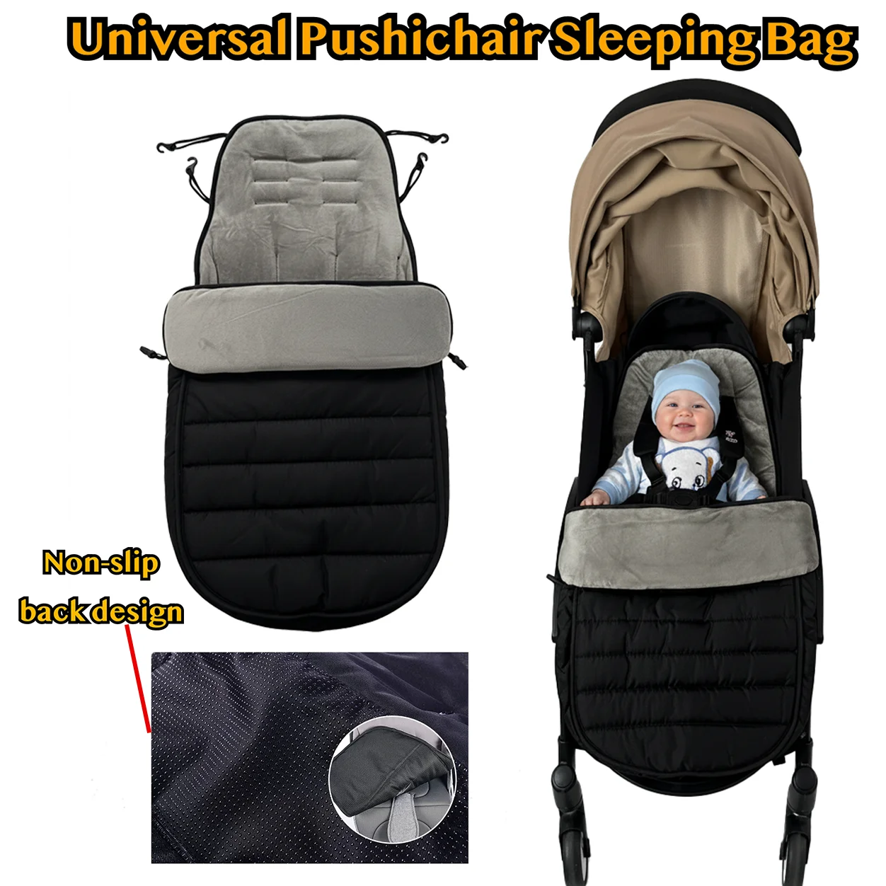 Sac de couchage universel poussette protection thermique bébé landau hiver automne antidérapant confortable do