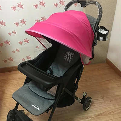 Poussette pliable moderne bébé tissu doux toit polyester design épuré gris/noir/rose promenades ville/voyage p
