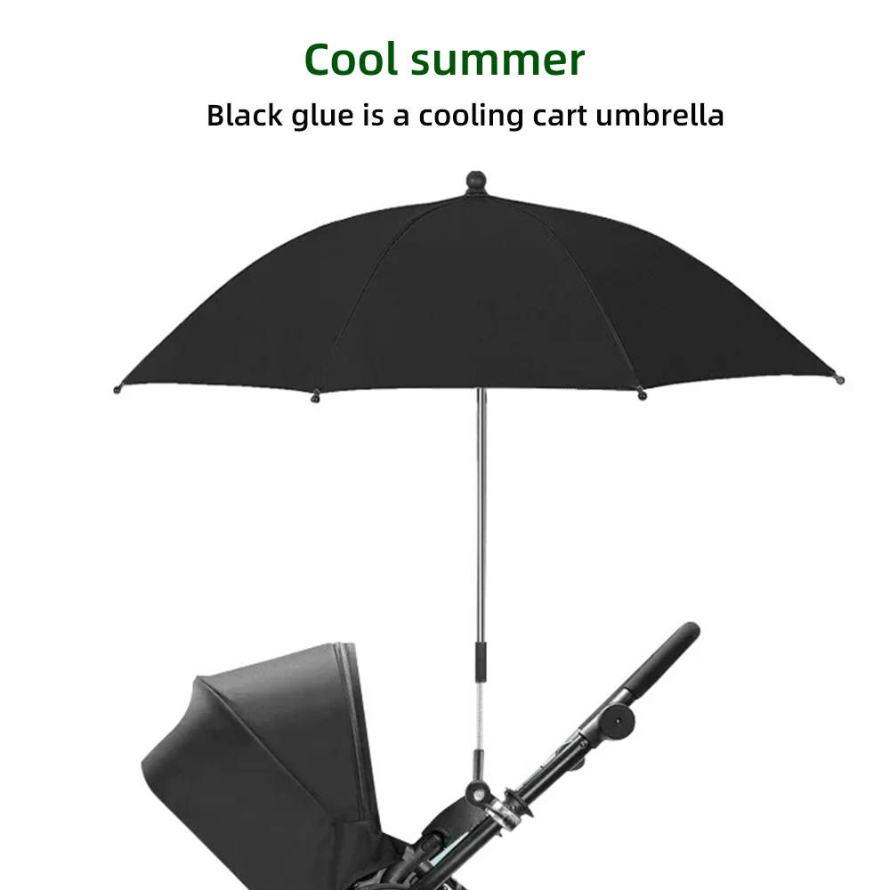Parasol universel pliant pour poussette protection UV et pluie 360° ajustable léger compact durable style mode