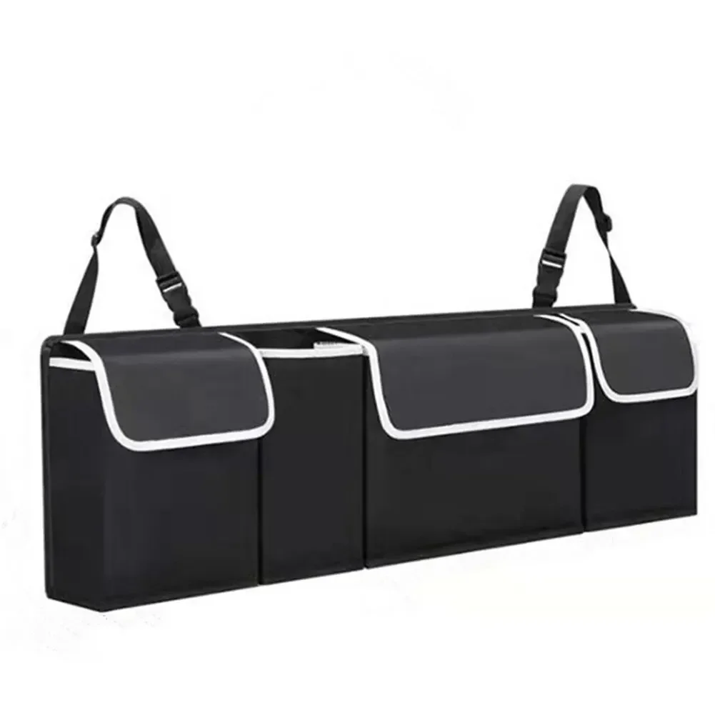 Organisateur de voiture pour siège arrière grande capacité tissu Oxford rangement multifonctionnel noir et bla