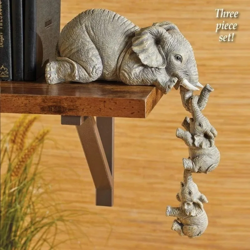 Sculpture éléphant bébé en résine décoration intérieure originale