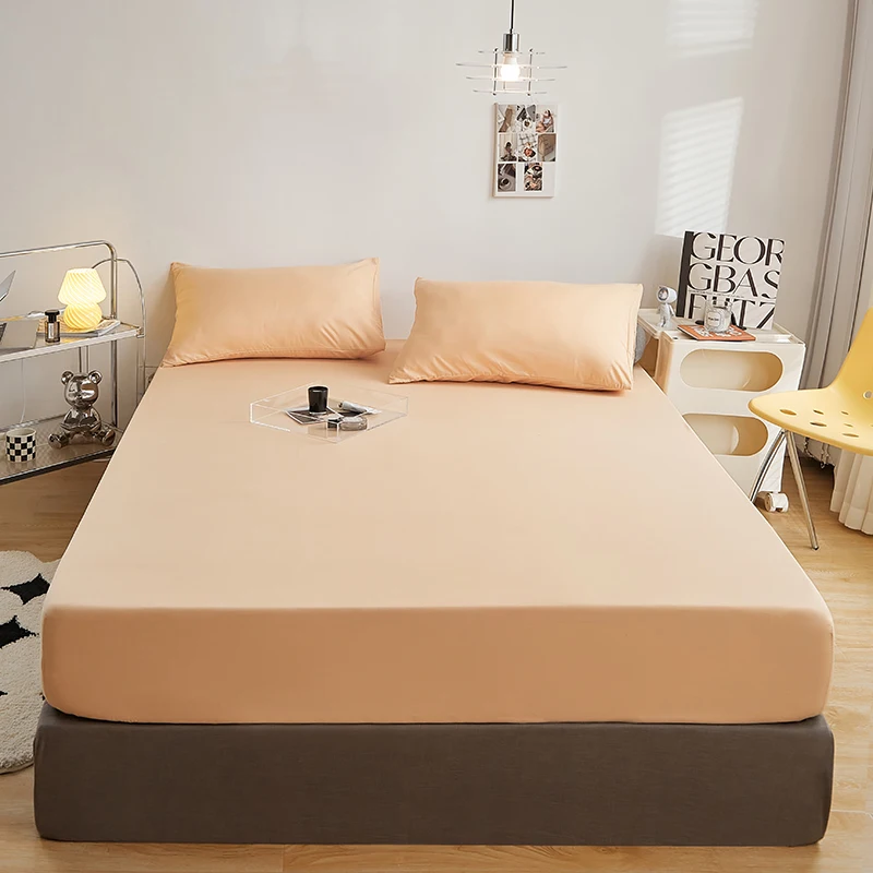 Housse matelas coton Dreamreal douceur Peach design minimal lit double