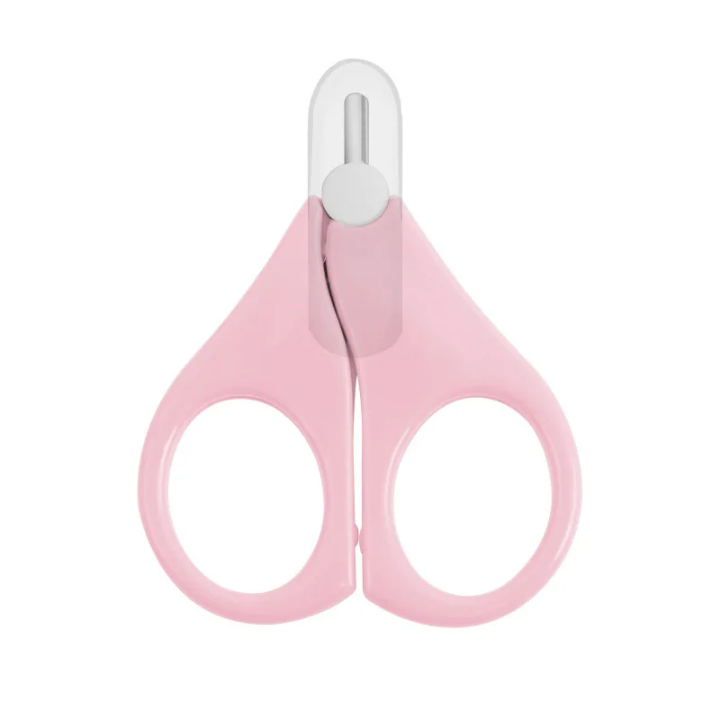 Ciseaux à ongles miniatures en acier inoxydable pour bébé enfant et adulte rose pastel manches en plastique de