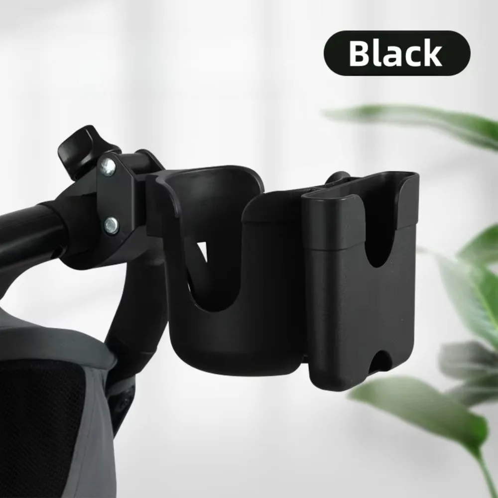 Portegobelet rotatif 360° pour poussette bébé support de bouteille et téléphone portable ABS/PC noir multifonc