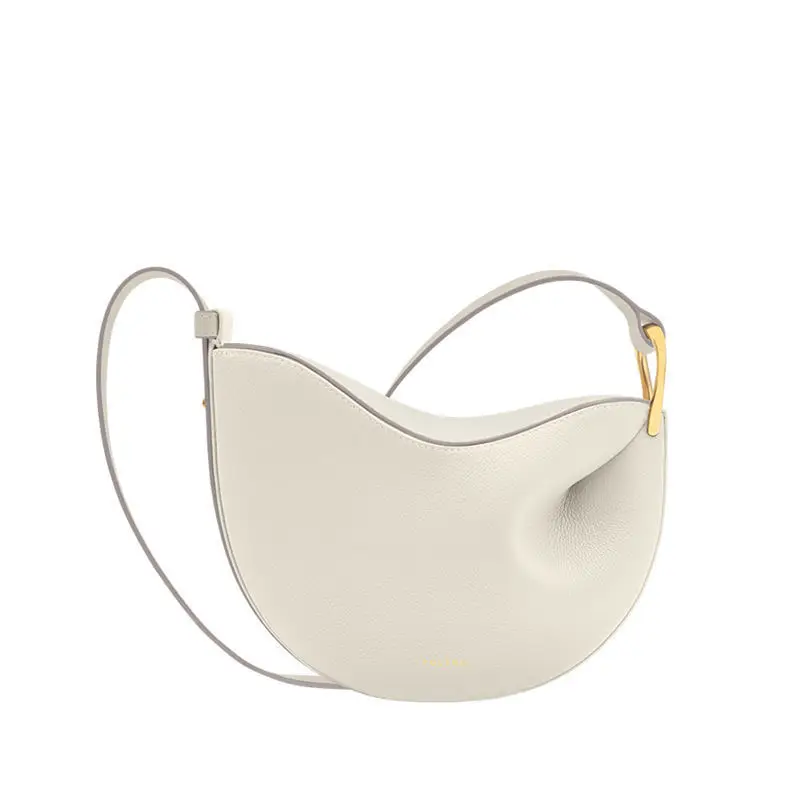 Sac fourretout en cuir souple design plissé minimaliste sac à bandoulière et main beige clair nouvelle collect