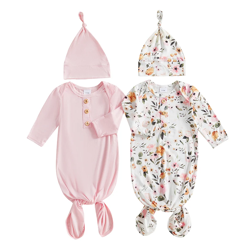 Robes pour bébés manches longues boutons sac de couchage vêtements nouveauné couverture portable filles garçon