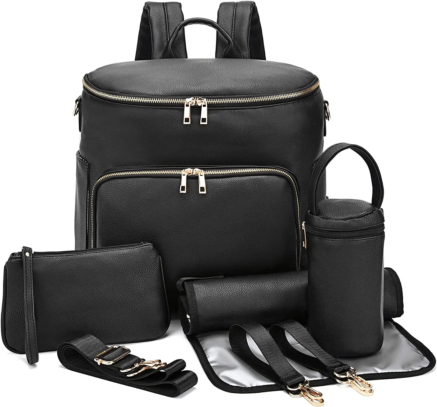 Sac à couches sac à dos sac à dos en cuir pour femmes sac à dos de voyage sac bébé grand avec sangles Troller