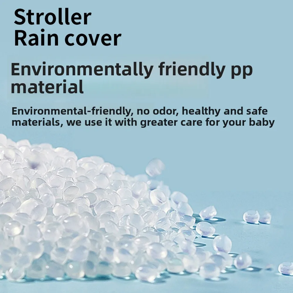 Housse de pluie transparente pour poussette imperméable PP écofriendly sans odeur ajustable protection bébé vo