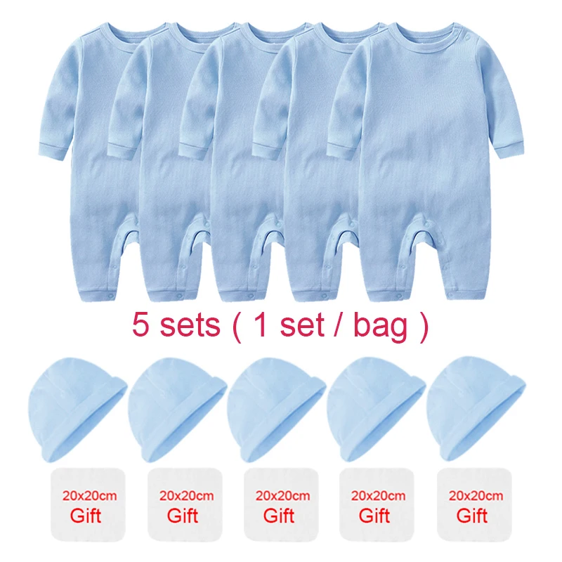 Ensemble vêtements bébé 5 pièces bodysuit bonnet combinaison vêtements