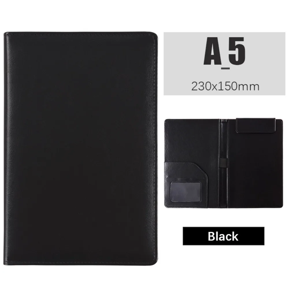 Portedocuments A5 en cuir PU portable compartiment carte espace stylo