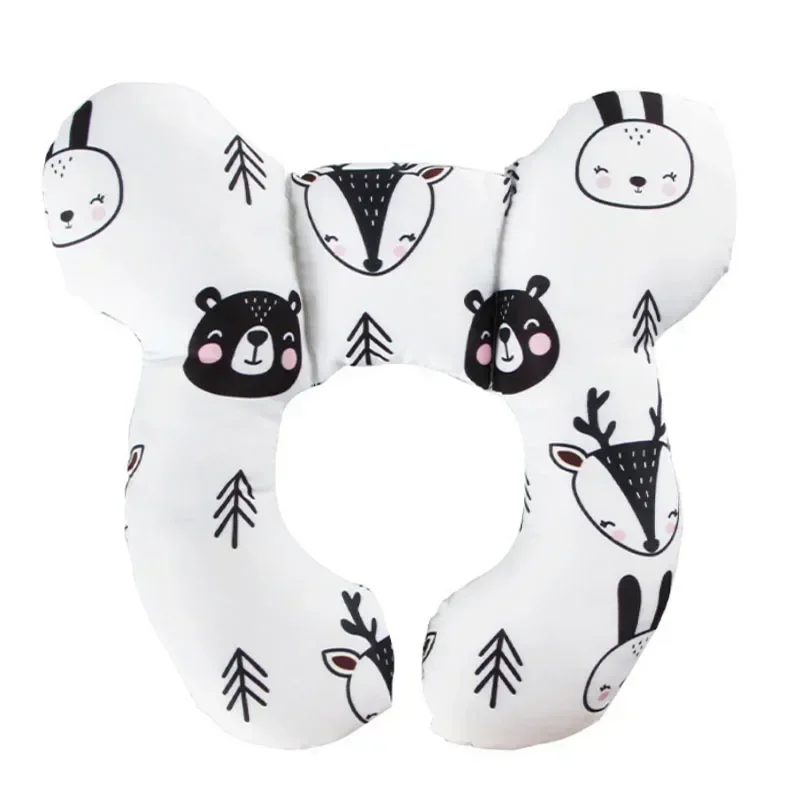 Oreiller de voyage bébé soutien cou tête Ushape hypoallergénique doux portable 13 ans multicolore motifs anima