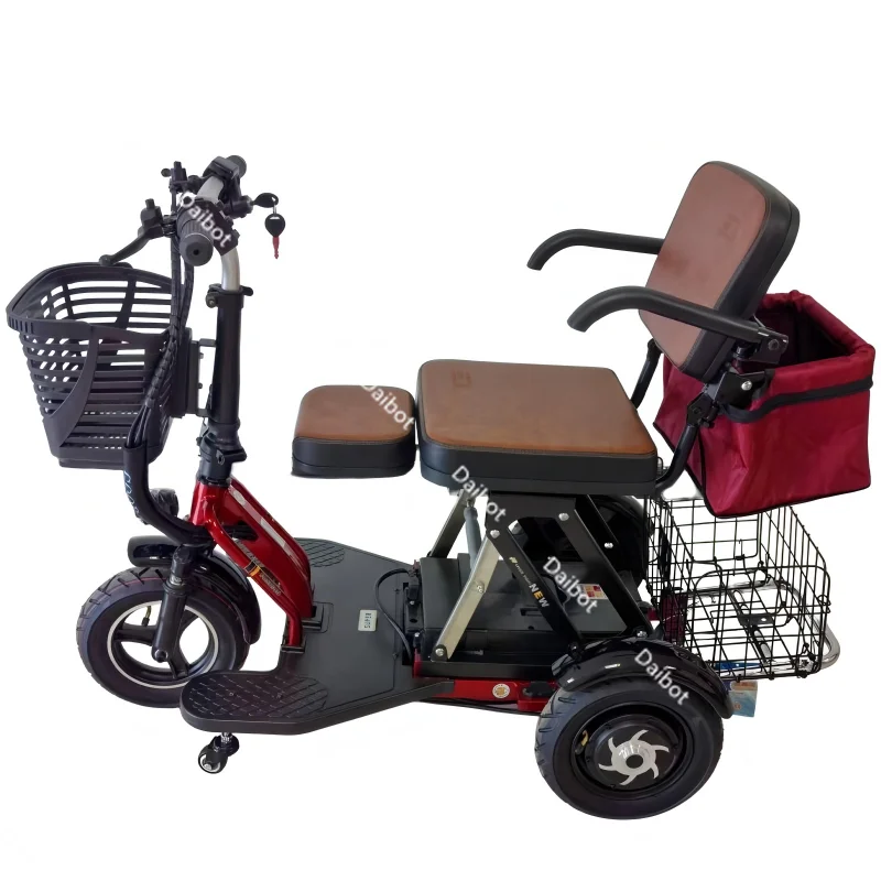 Trottinette électrique 3 roues pliable siège enfant panier batterie amovible pour voyage seniors adultes enfan