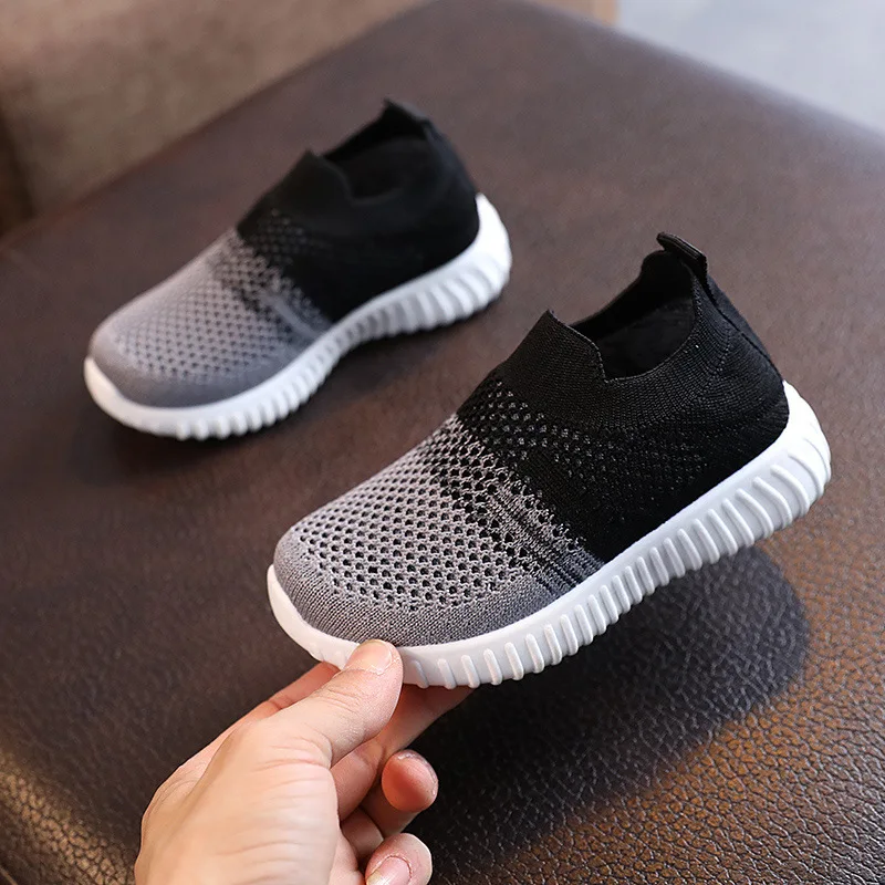 Chaussures enfants tricotées sans lacets confortables décontractées pour quotidien activités légères design mo