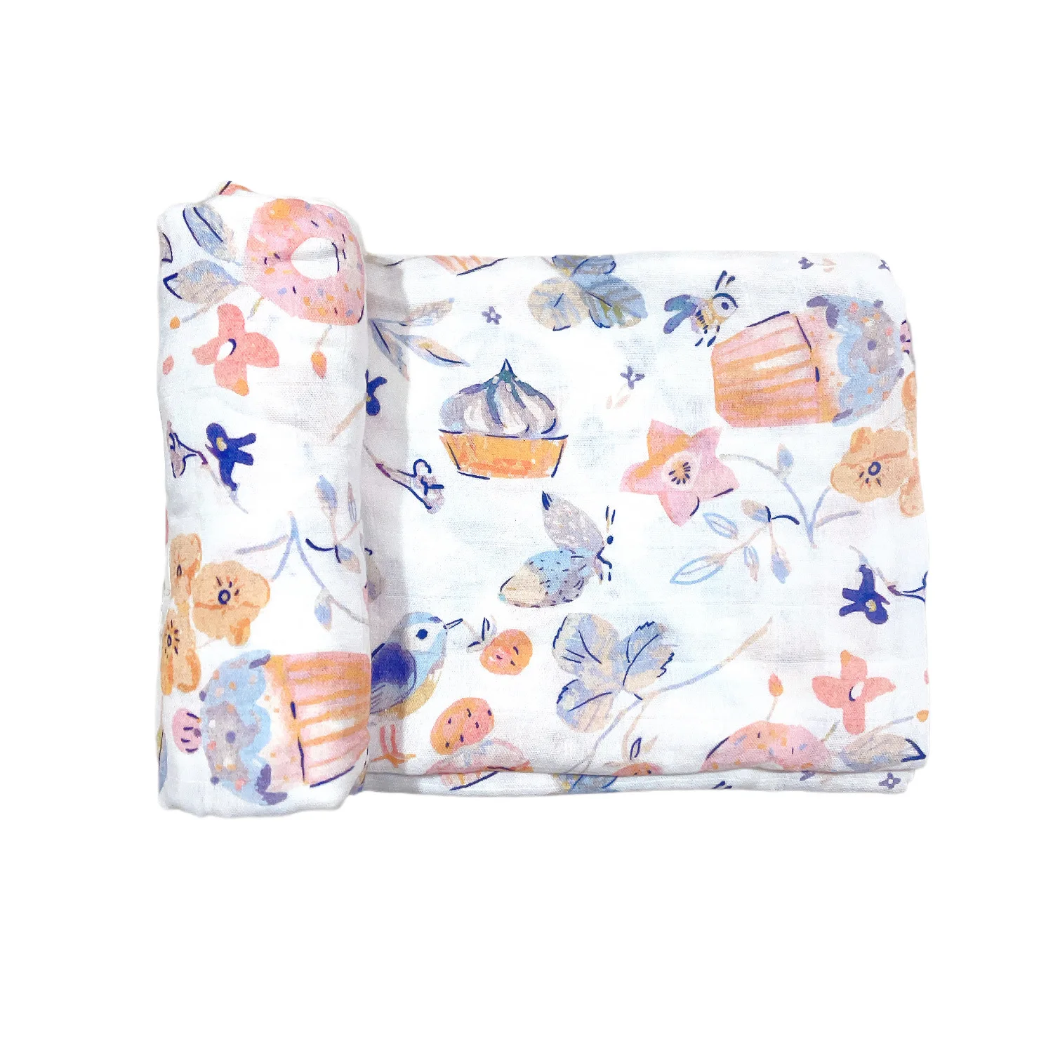 Serviette de bain en mousseline de coton et bambou pour nouveau-né, couverture de poussette ronde pour bébé, c