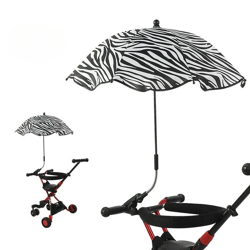 Parasol universel zébré pour poussettes protection UV flexible design moderne durable