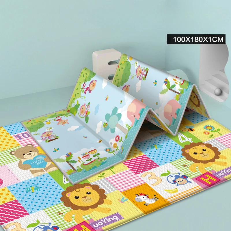 Tapis rampant lion bébé tapis de jeu pliant salon tapis d'escalade éducatif 012 mois polyester épais 11.5cm CE