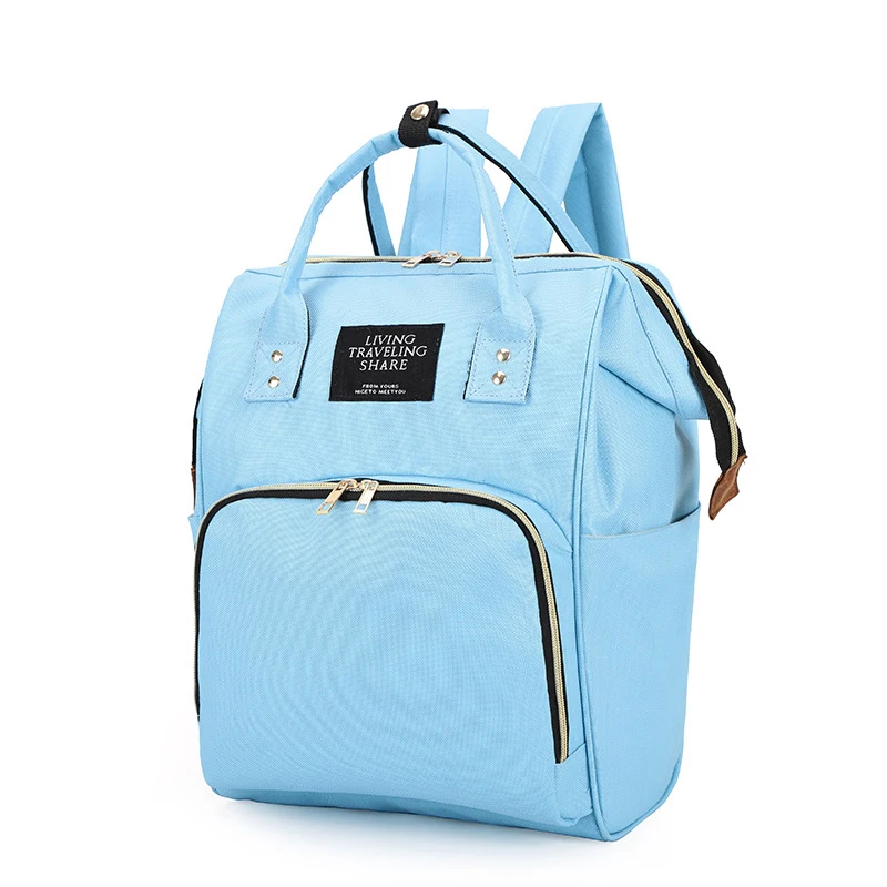 Sac à dos bébé multifonctionnel en tissu style moderne bleu avec compartiments et poches sac de voyage et rang
