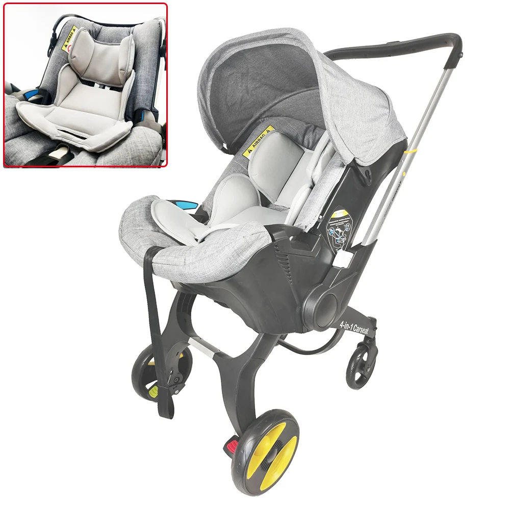 Coussin de siège 4 en 1 pour bébé compatible siège auto Doon Foofoo panier poussette et berceau oreiller incl.