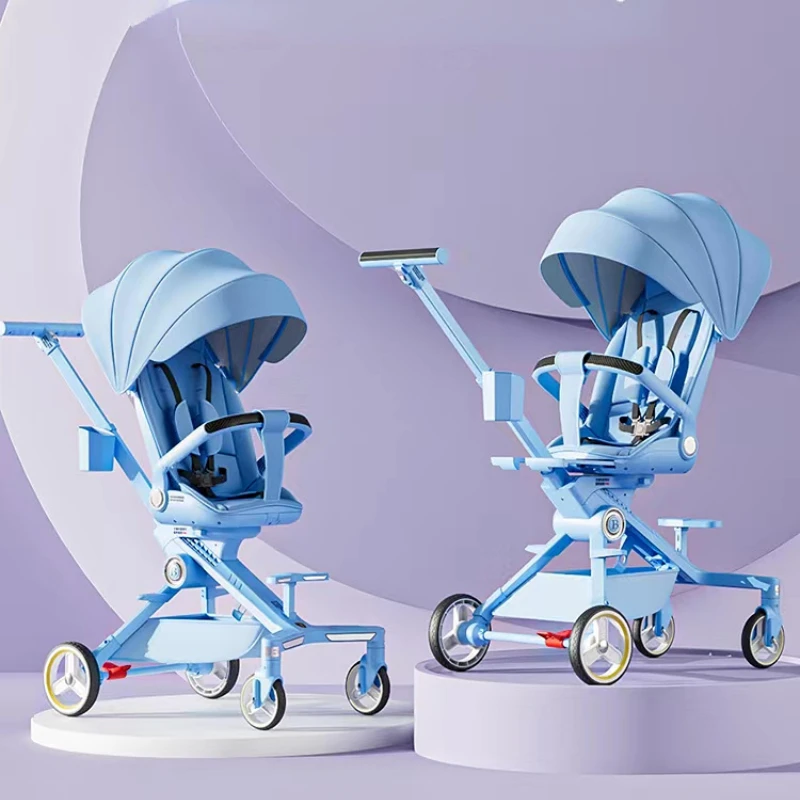 Poussette pliante bébé 03 ans légère vue haute amorti choc 4 roues assise allonge portage facile sécurité opti